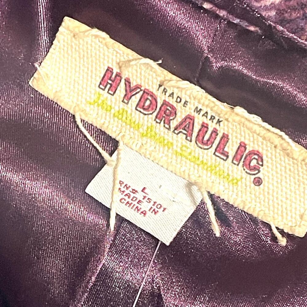 Y2K Hydraulic Purple plaid peacoat jacket size L - Picture 5 of 5